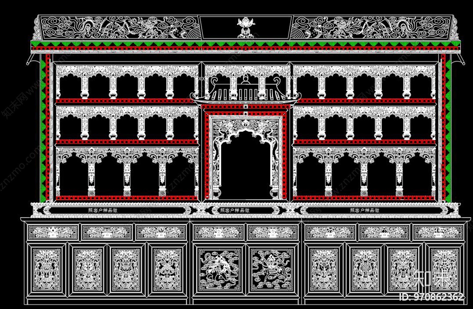 新中式佛龛cad施工图下载【ID:970862362】