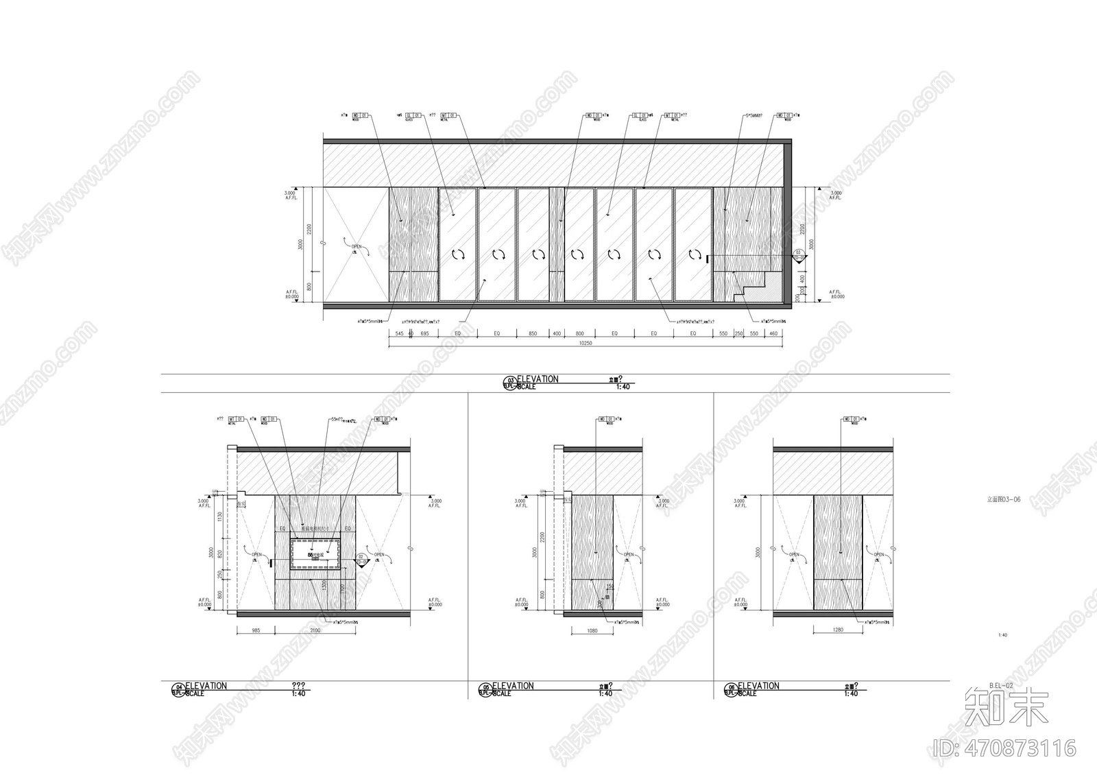 上海置汇旭辉广场办公间B户型cad施工图下载【ID:470873116】