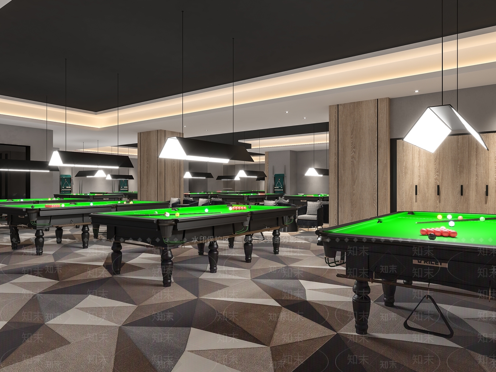 现代台球厅3D模型下载【ID:970887963】