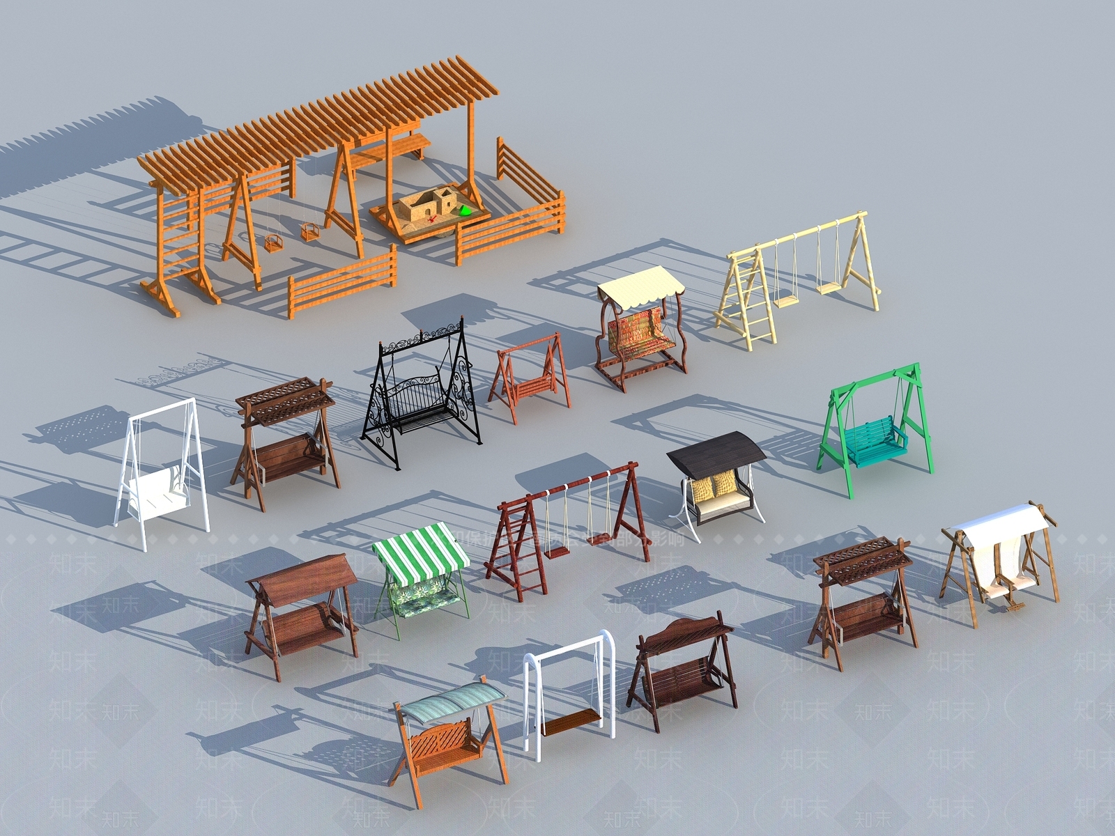 现代风格户外椅3D模型下载【ID:370910361】