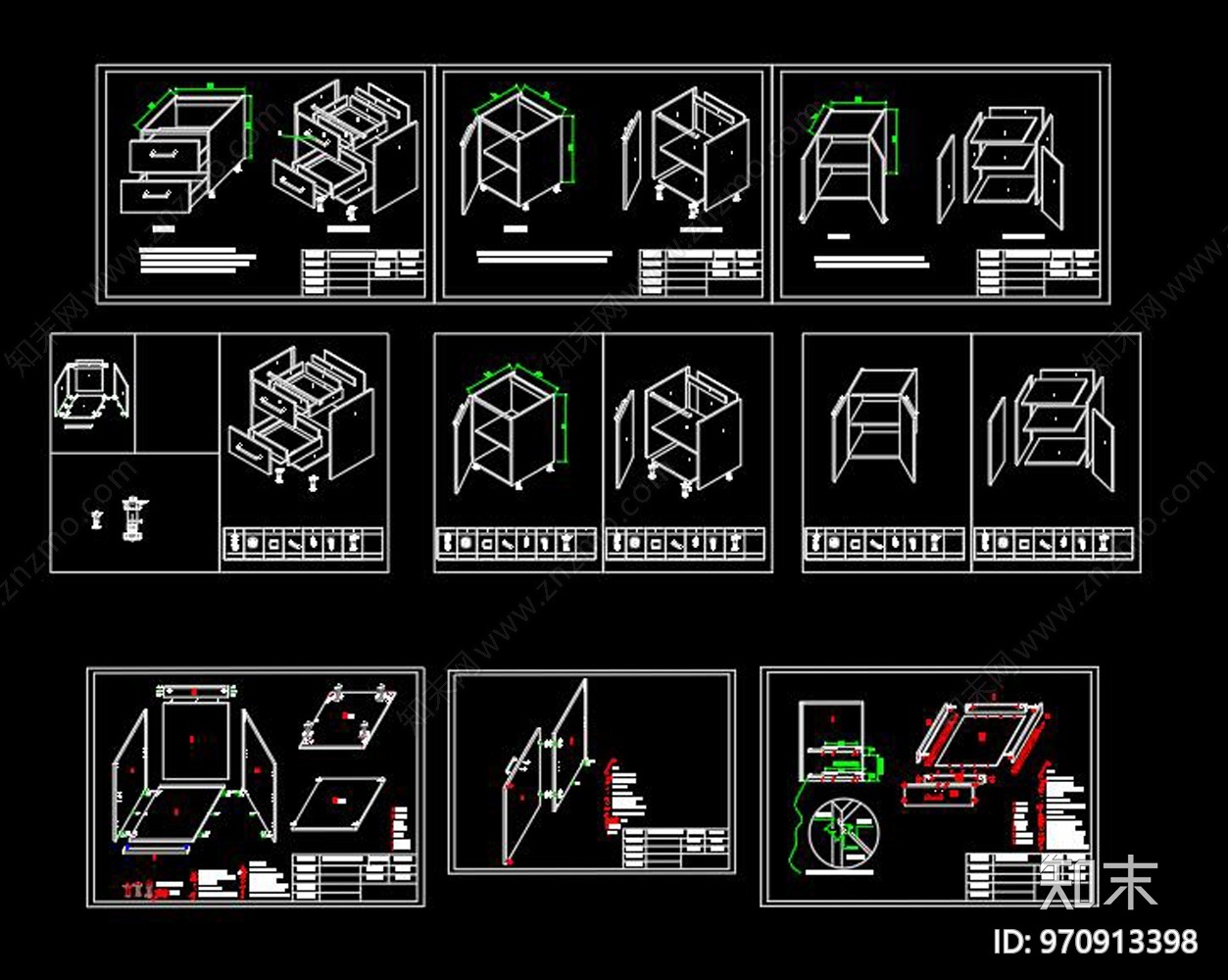 橱柜施工图下载【ID:970913398】
