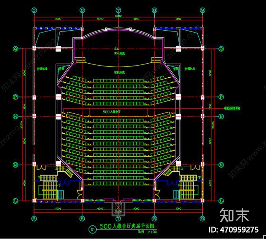 报告厅cad施工图下载【ID:470959275】