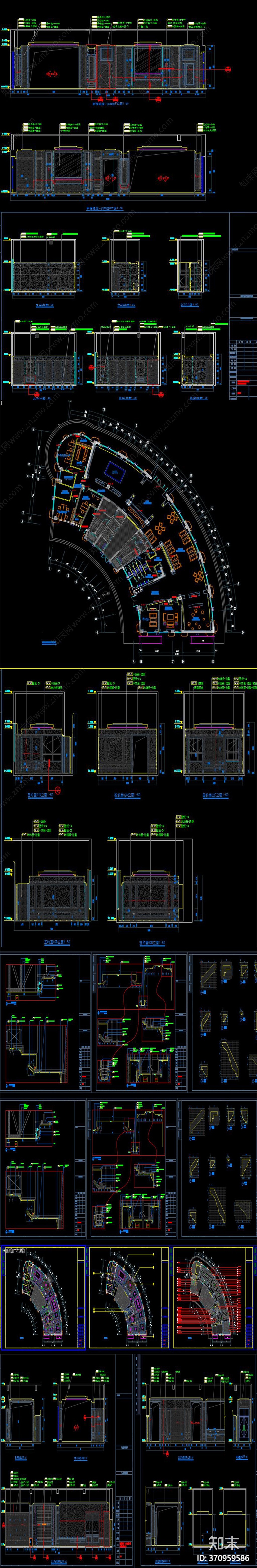 全套奢华售楼部CADcad施工图下载【ID:370959586】