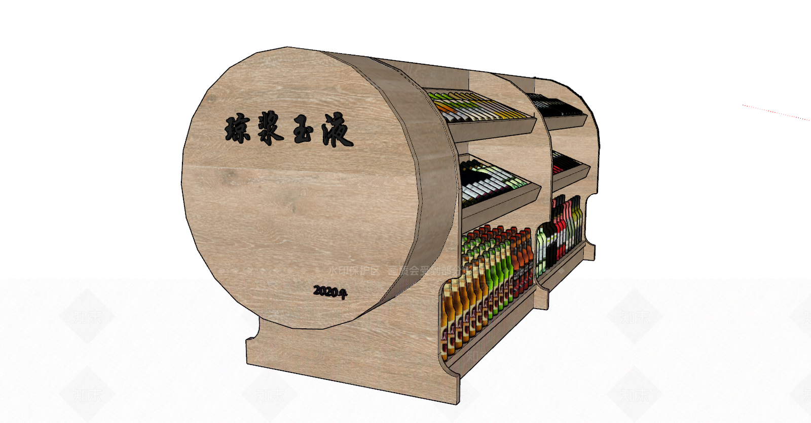 现代红酒架SU模型下载【ID:170972236】