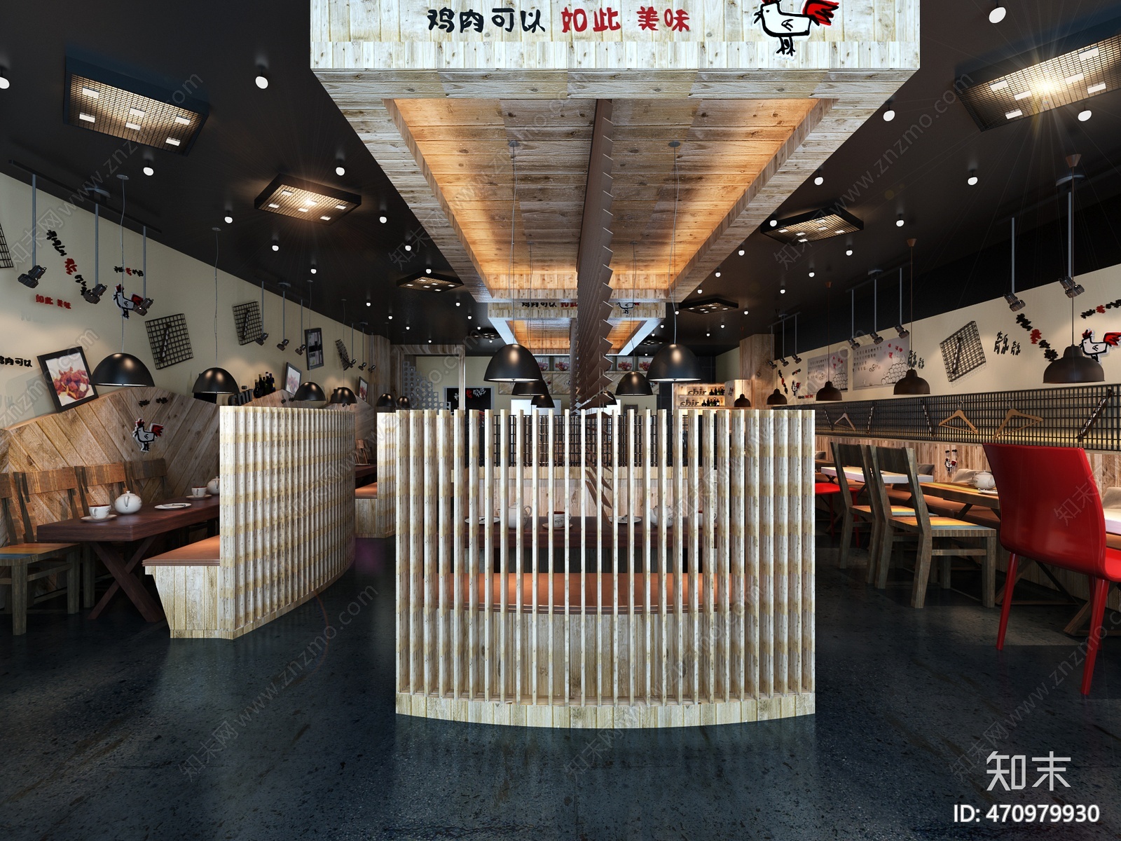 时尚快餐厅施工图下载【ID:470979930】