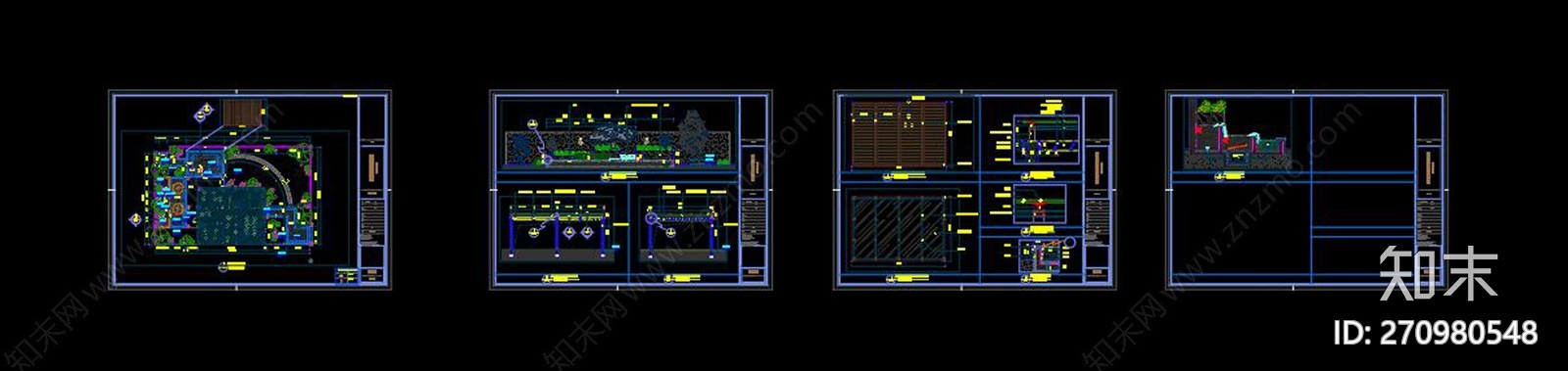 庭院鱼池花池葡萄架平面立面大样施工图下载【ID:270980548】