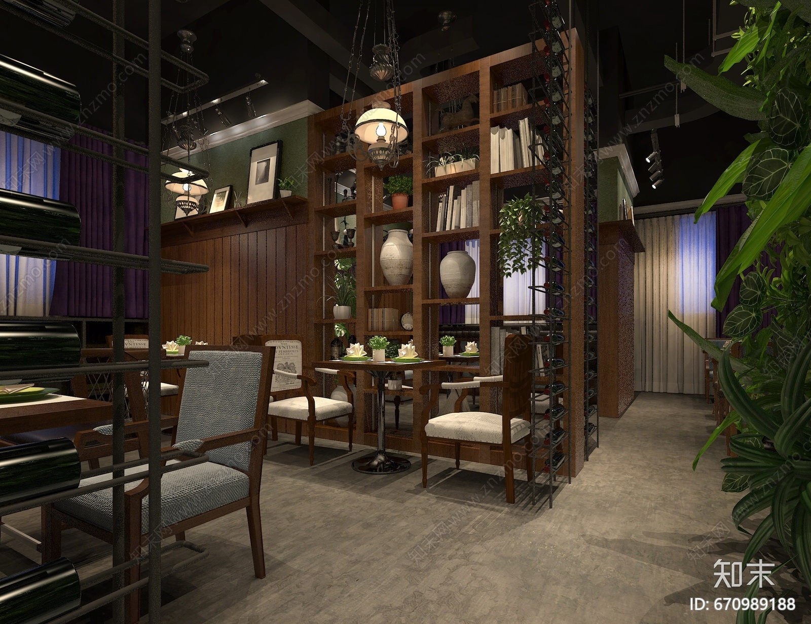 工业风红酒店3D模型下载【ID:670989188】