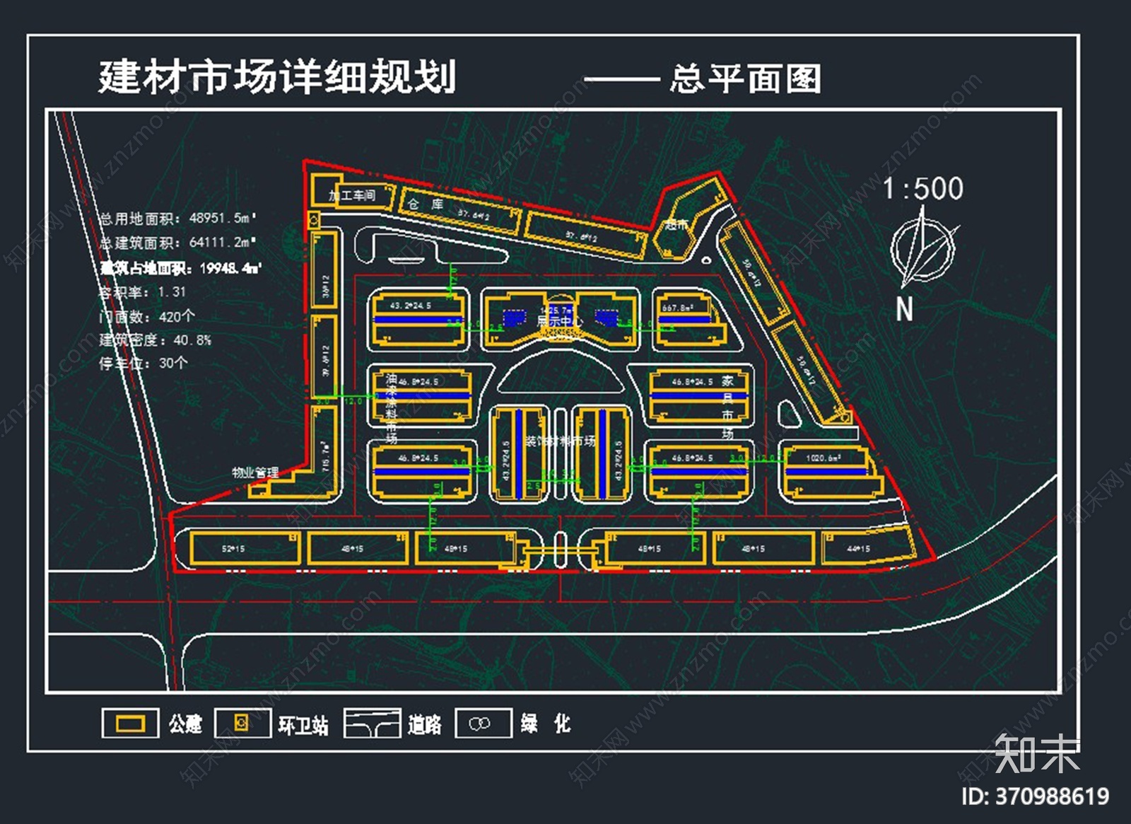 市场规划平面图施工图下载【ID:370988619】