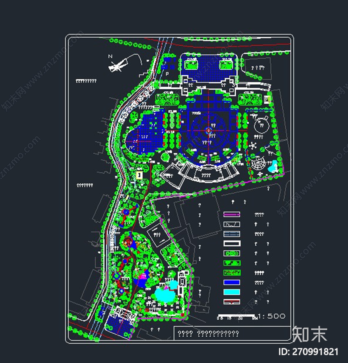 文化宫绿化平面施工图下载【ID:270991821】