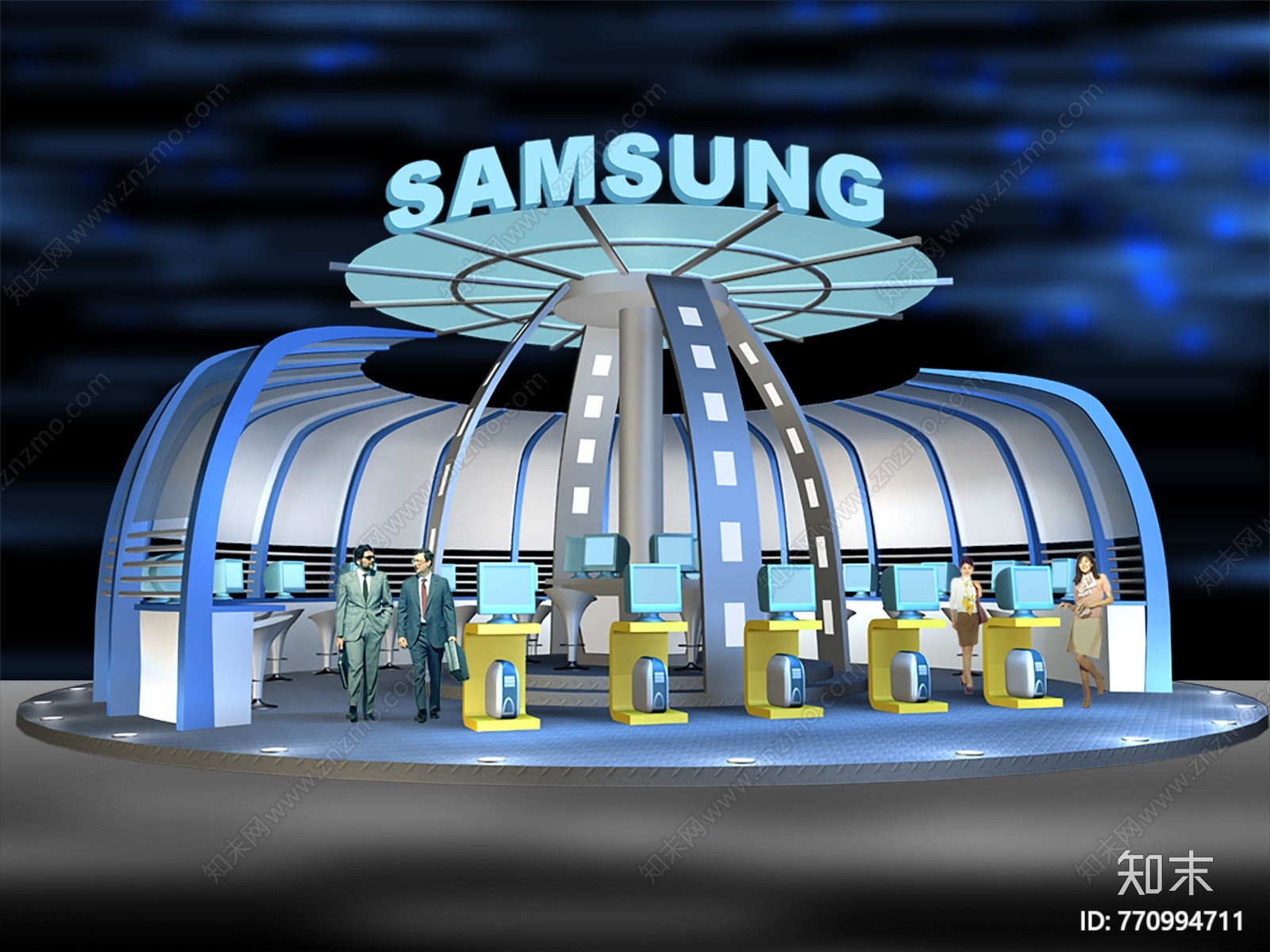 电脑公司展位施工图下载【ID:770994711】