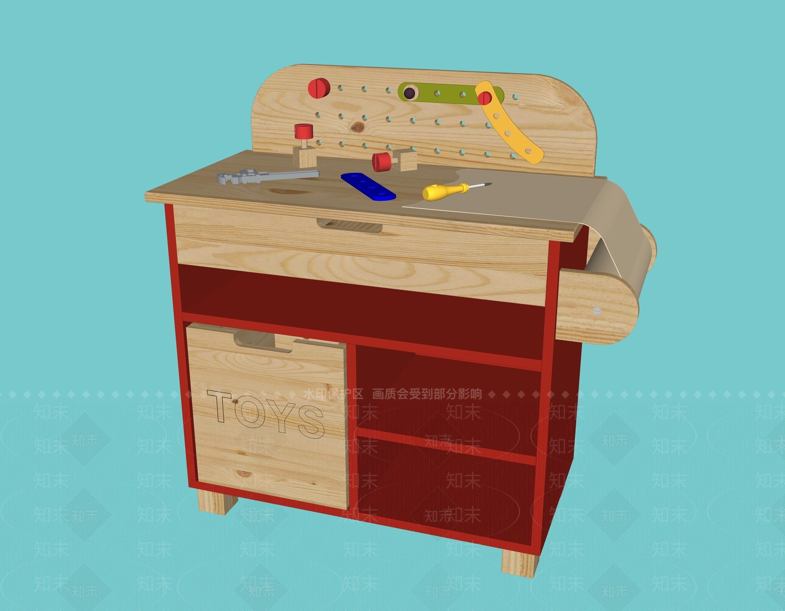 现代风格儿童学习桌SU模型下载【ID:670997937】