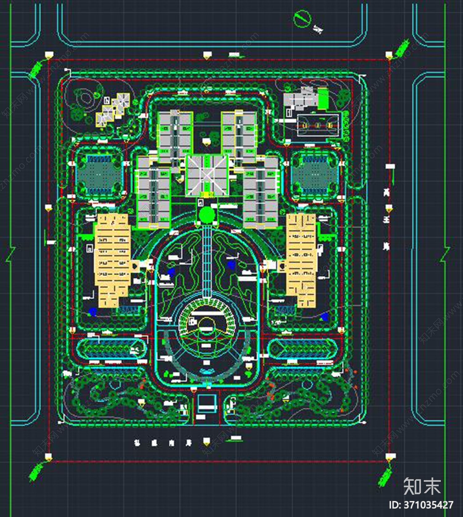 政府大院规划图纸cad施工图下载【ID:371035427】