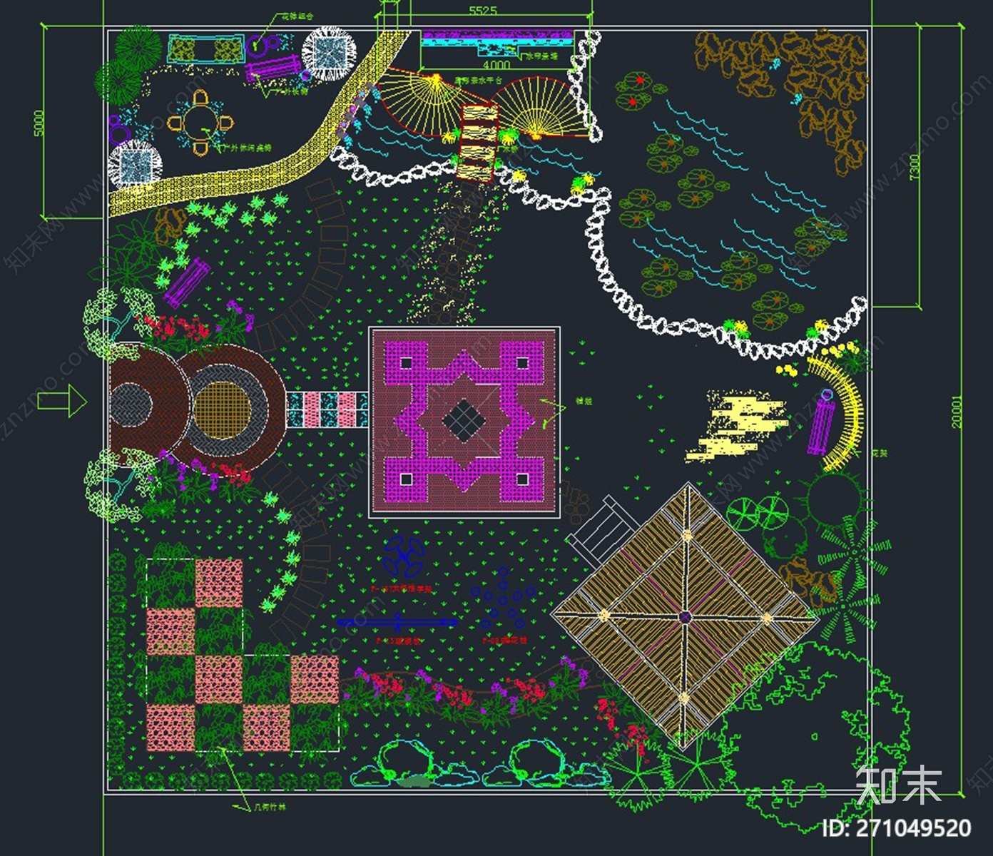 别墅庭院设计图cad施工图下载【ID:271049520】