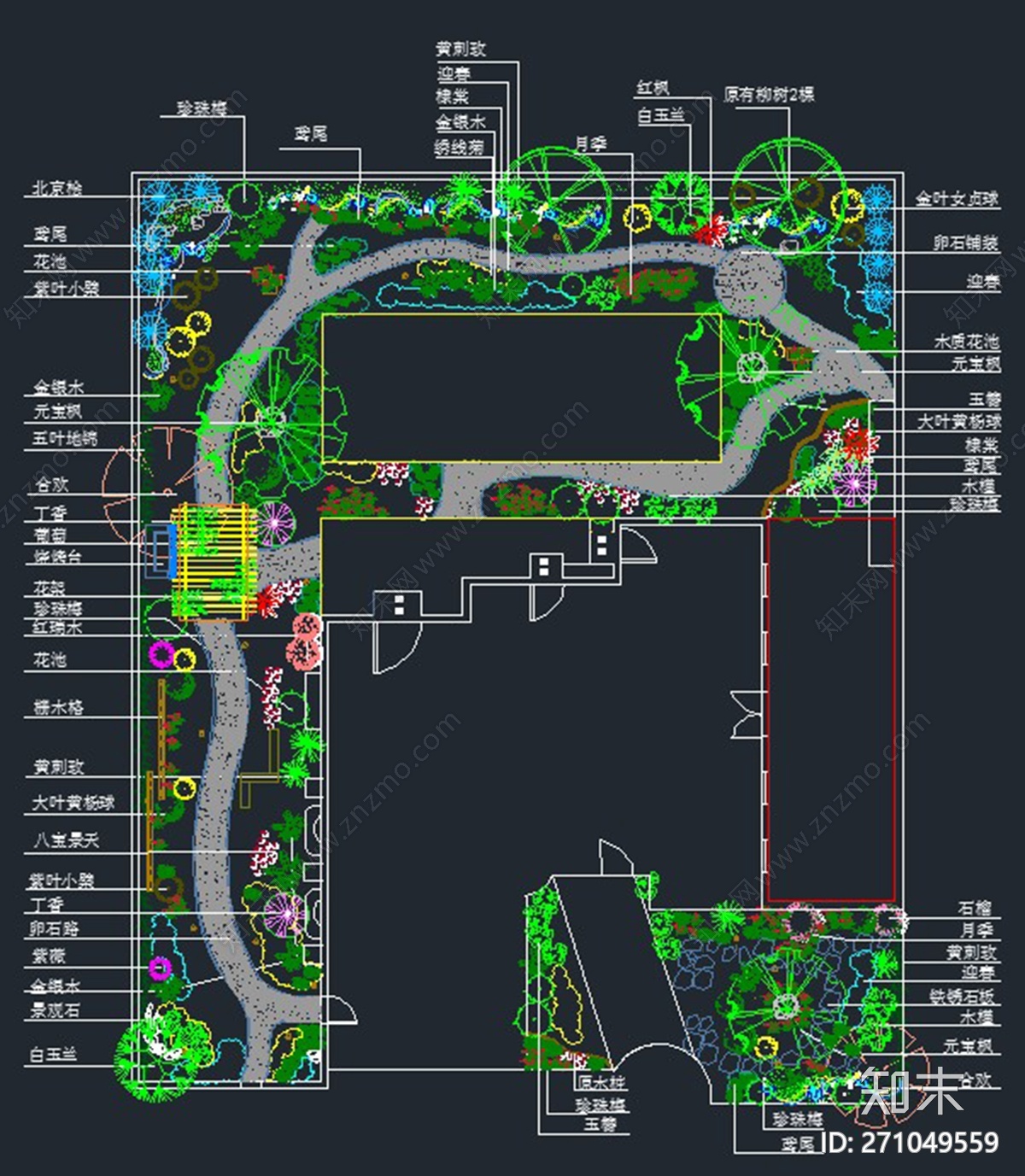 高级私家花园景观平面图施工图下载【ID:271049559】
