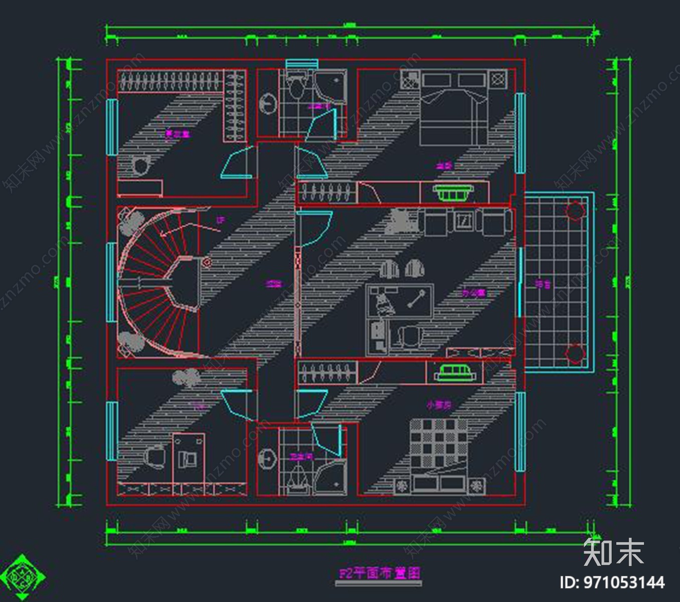 别墅装修cad施工图下载【ID:971053144】