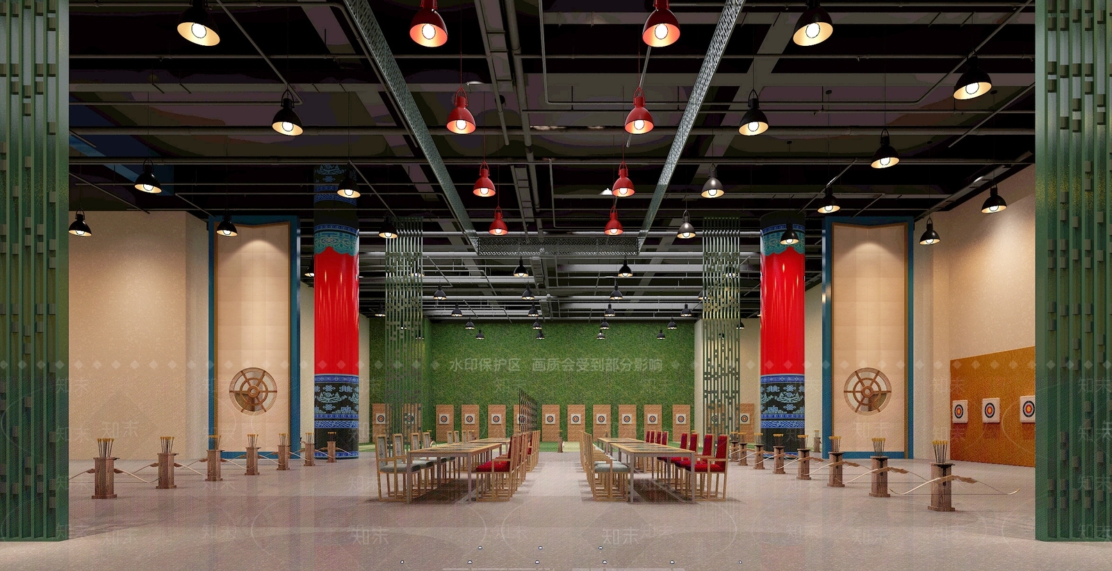 工业风射箭馆3D模型下载【ID:971055993】