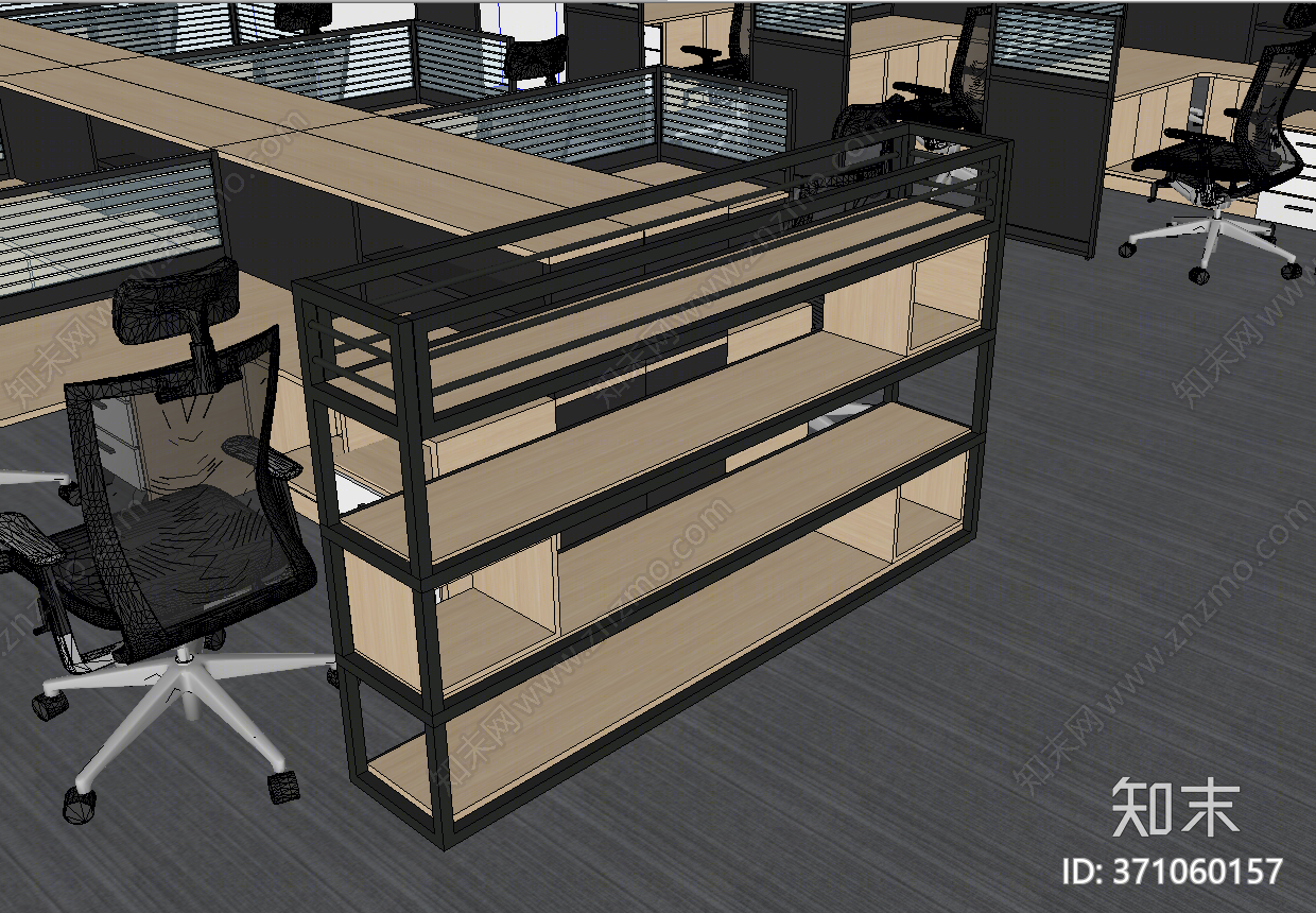 现代风格置物架SU模型下载【ID:371060157】