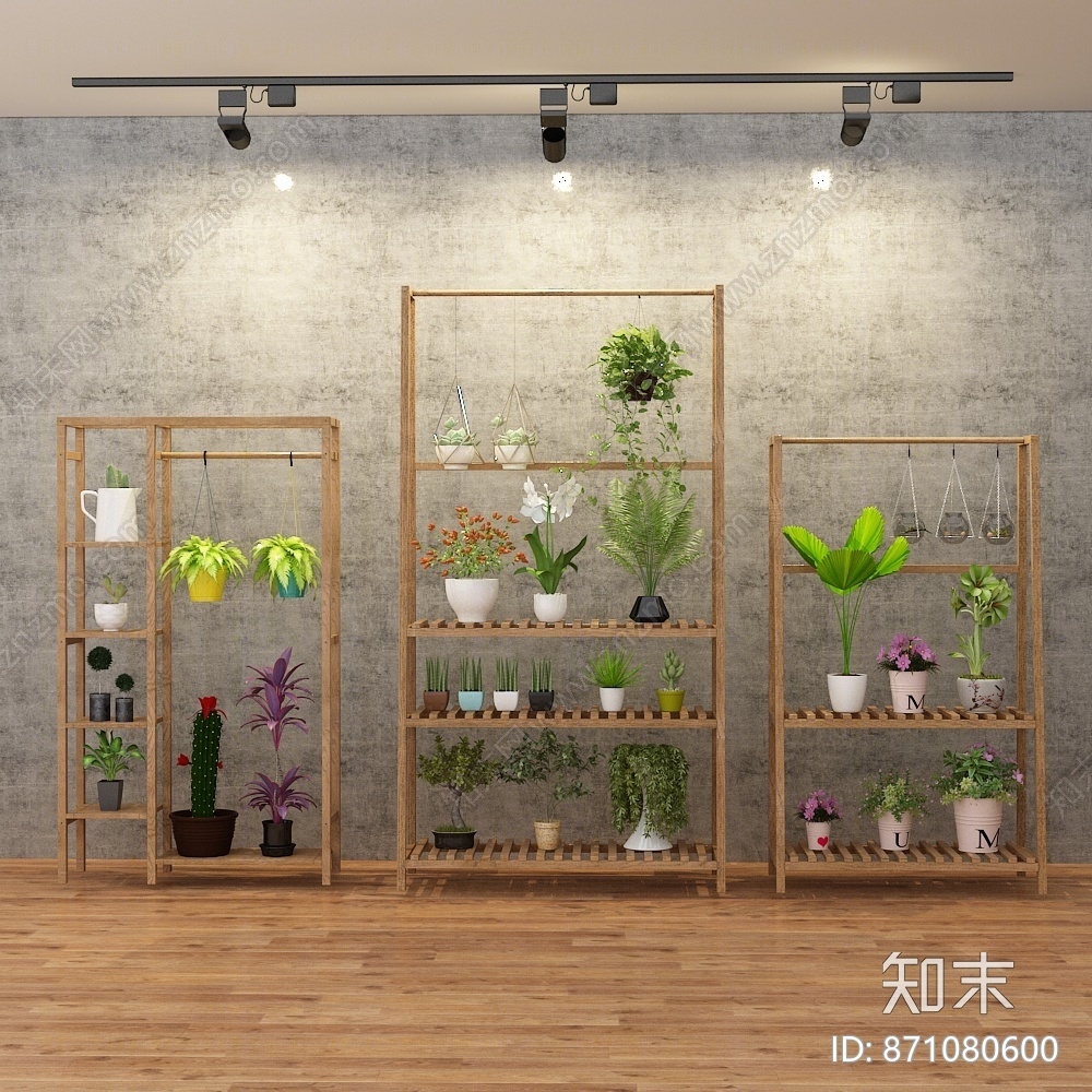 北欧花架3D模型下载【ID:871080600】