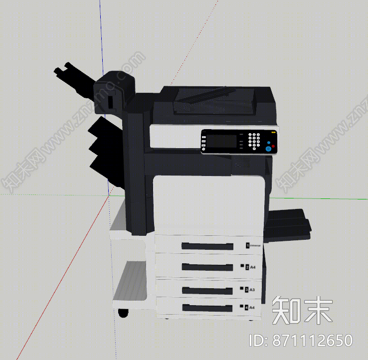 现代风格打印机SU模型下载【ID:871112650】