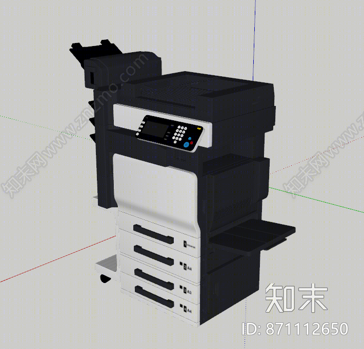 现代风格打印机SU模型下载【ID:871112650】