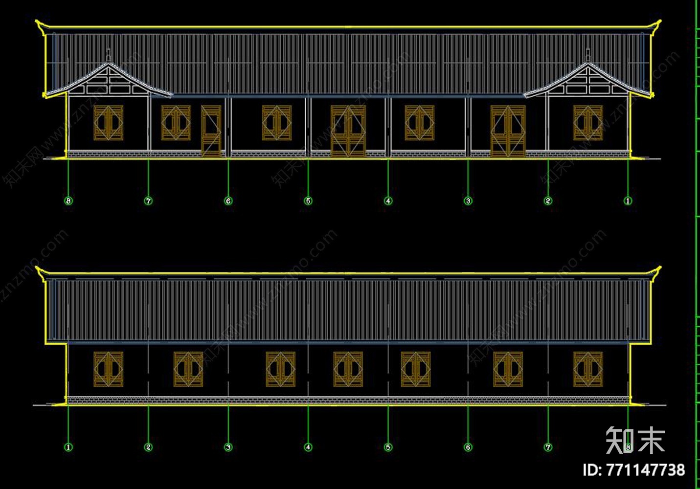 新中式街景建筑施工图下载【ID:771147738】