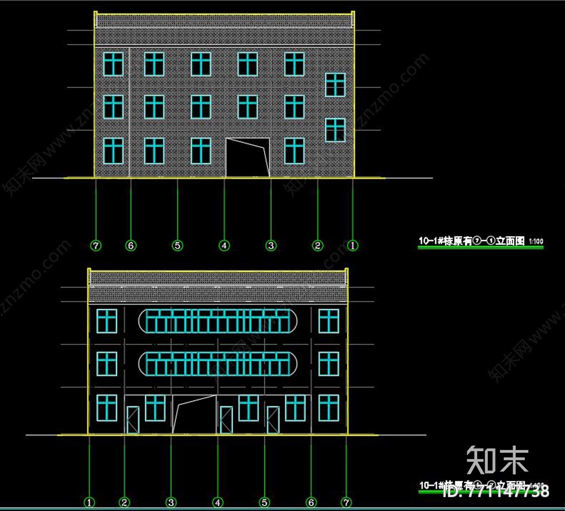 新中式街景建筑施工图下载【ID:771147738】