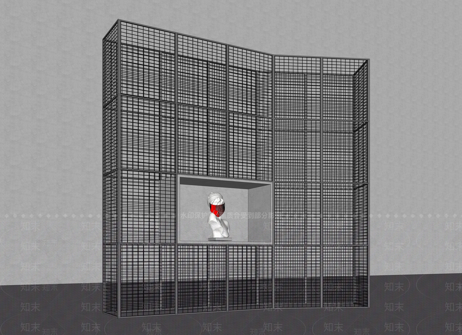 现代风格展示架SU模型下载【ID:271150525】