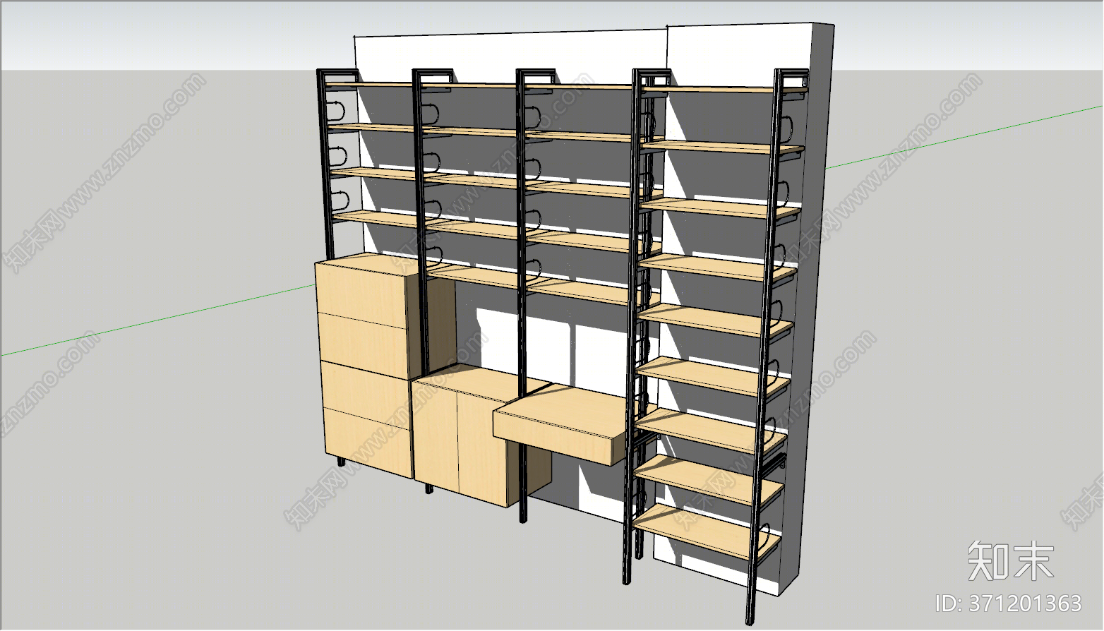 现代风格展柜SU模型下载【ID:371201363】