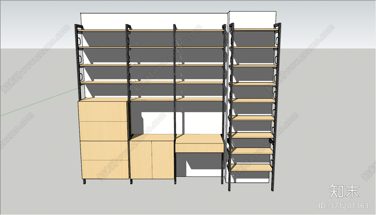 现代风格展柜SU模型下载【ID:371201363】