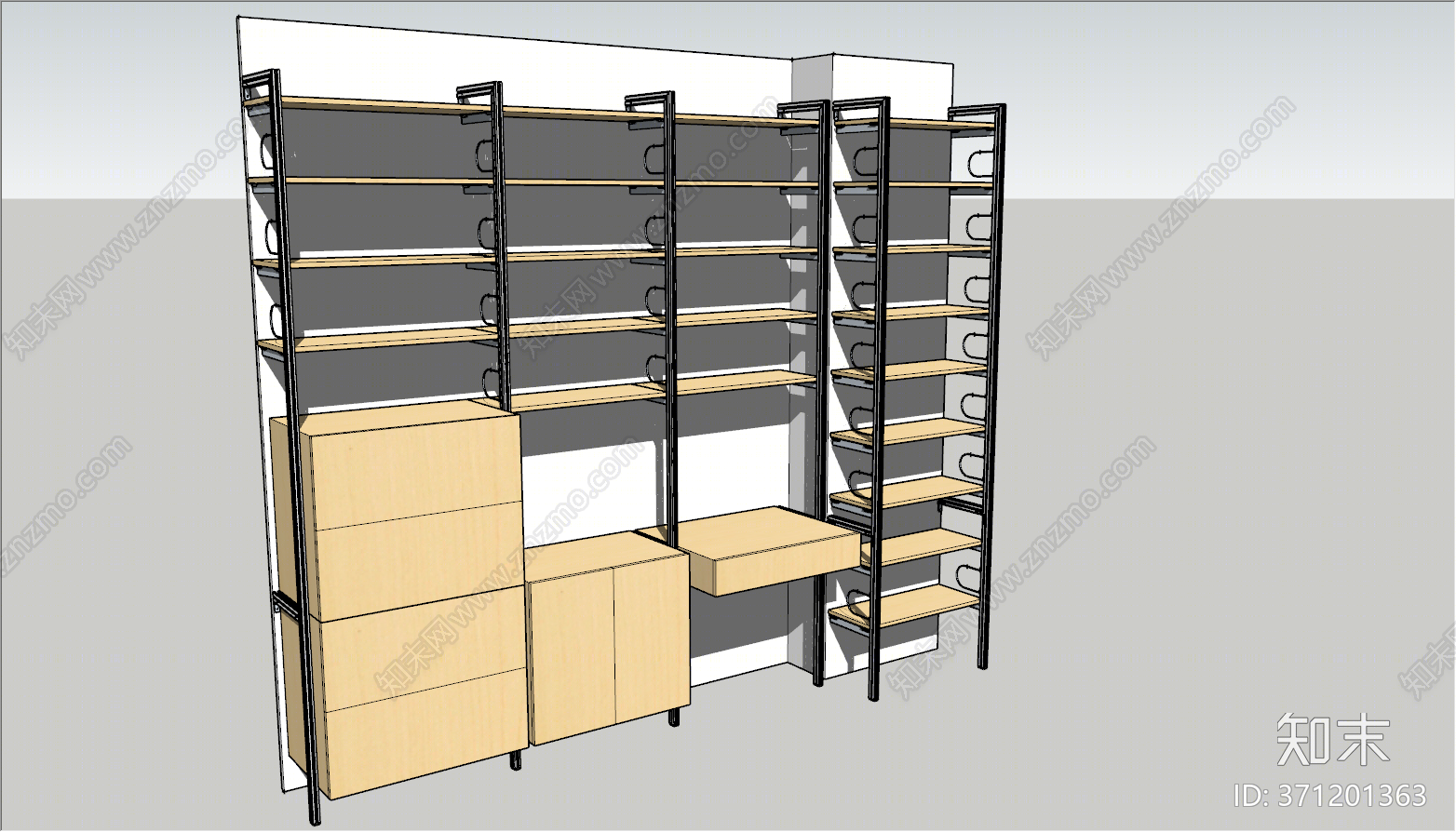 现代风格展柜SU模型下载【ID:371201363】