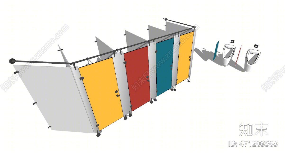 现代风格卫生间隔断SU模型下载【ID:471209563】