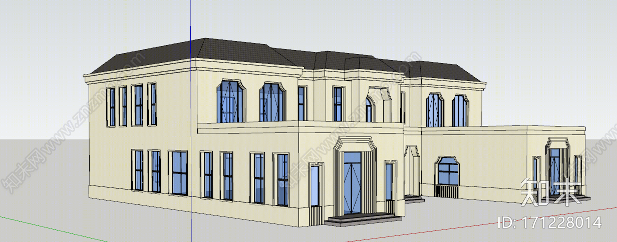 欧式乡村民房SU模型下载【ID:171228014】
