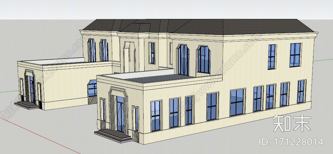 欧式乡村民房SU模型下载【ID:171228014】