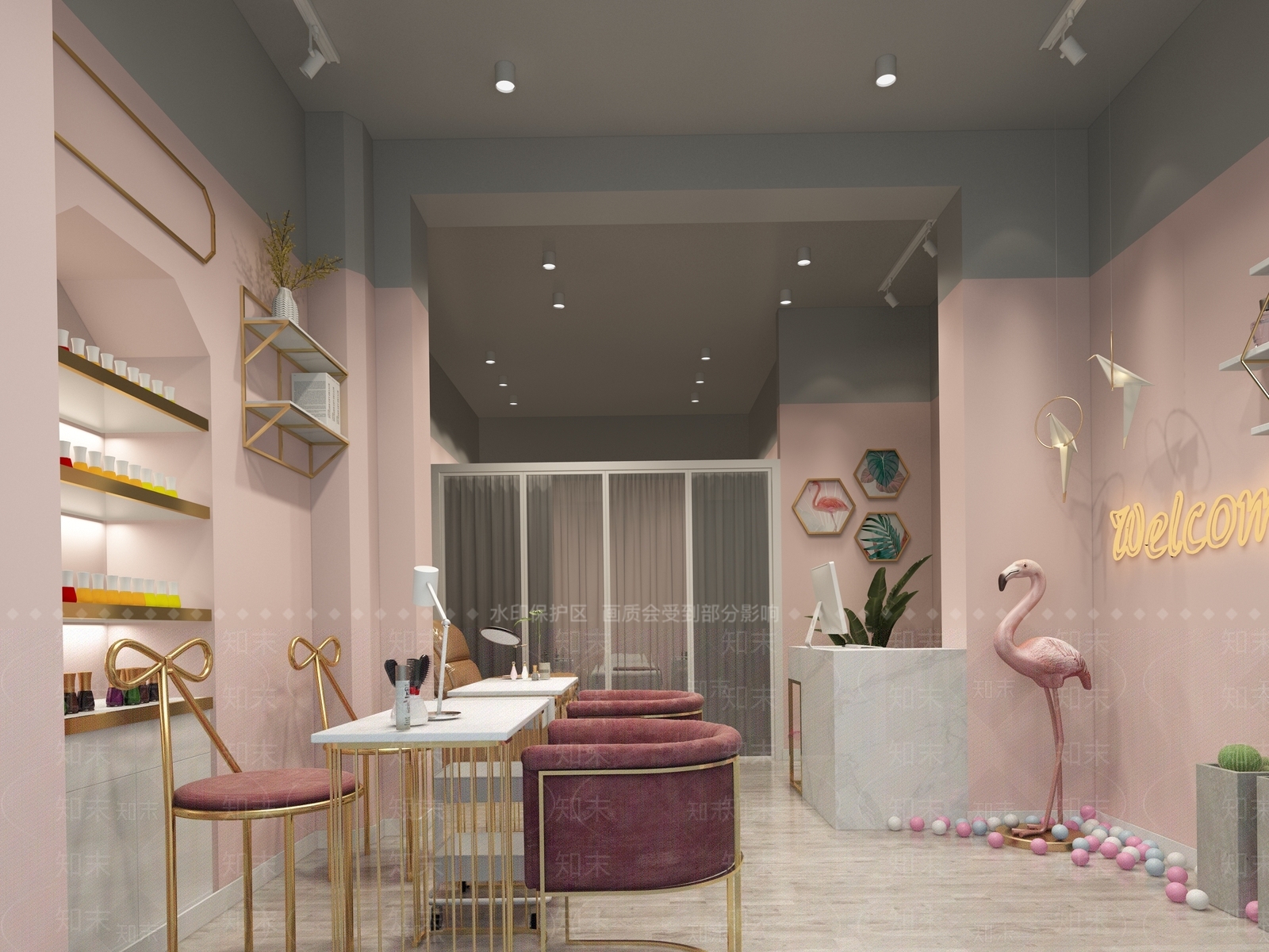 现代美甲店3D模型下载【ID:371237412】