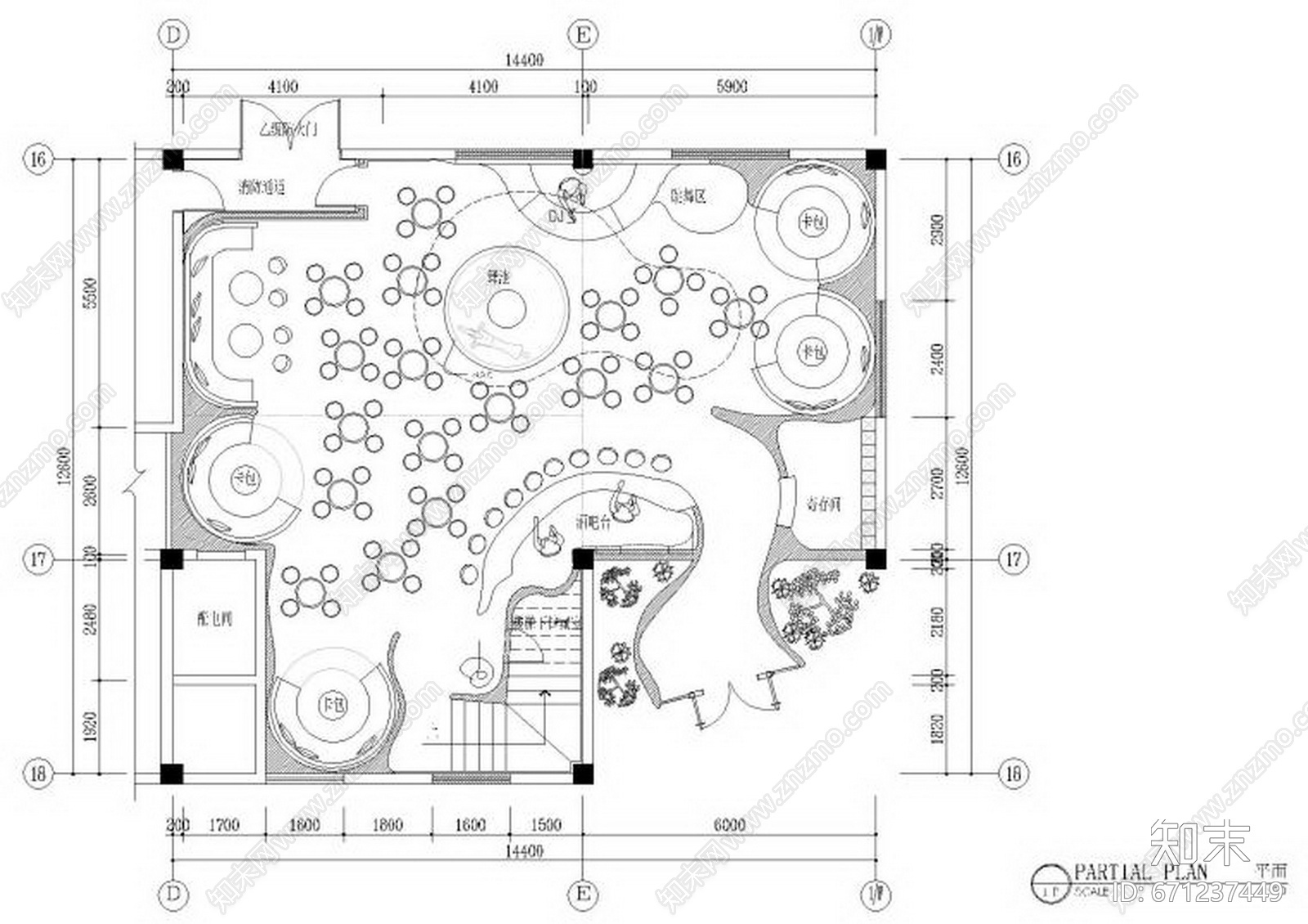 Benoy贝诺-酒吧装饰cad施工图下载【ID:671237449】