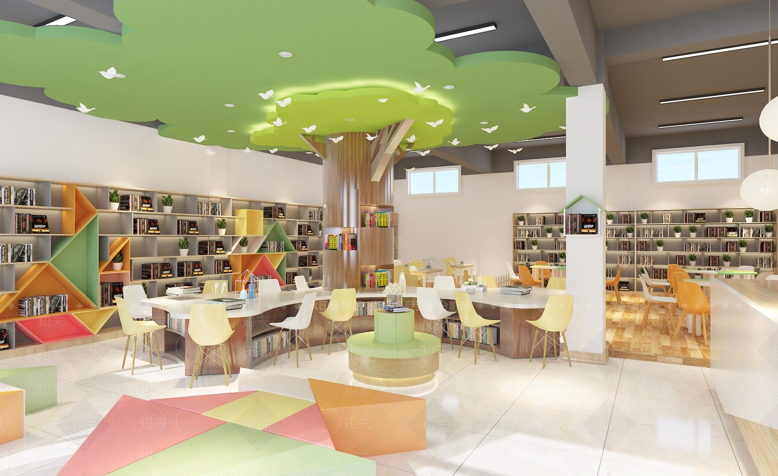 现代风格图书馆3D模型下载【ID:871238231】