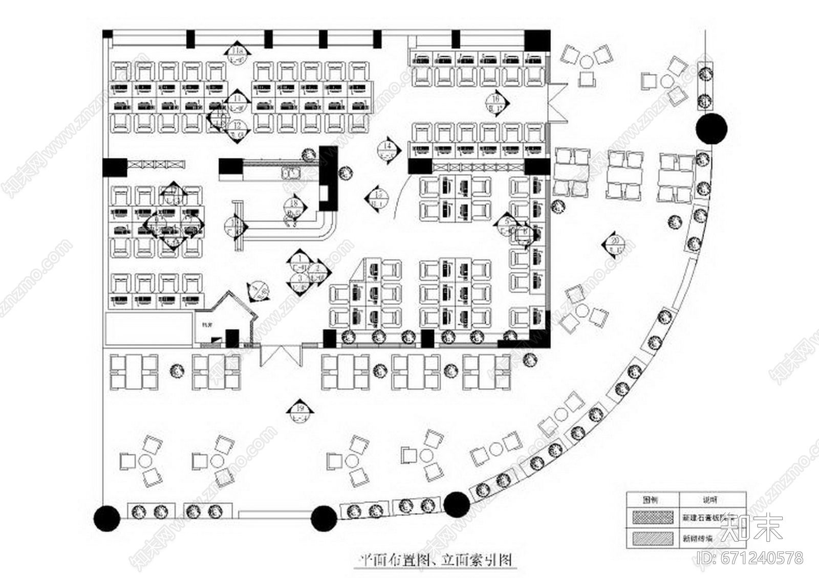 HSD琚宾-工业化LOFT风格网吧网咖cad施工图下载【ID:671240578】