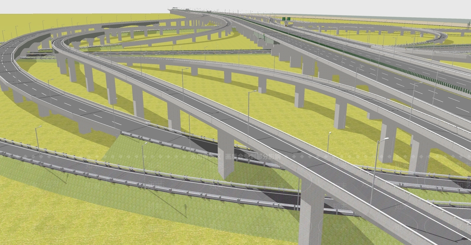 现代风格道路SU模型下载【ID:971273776】
