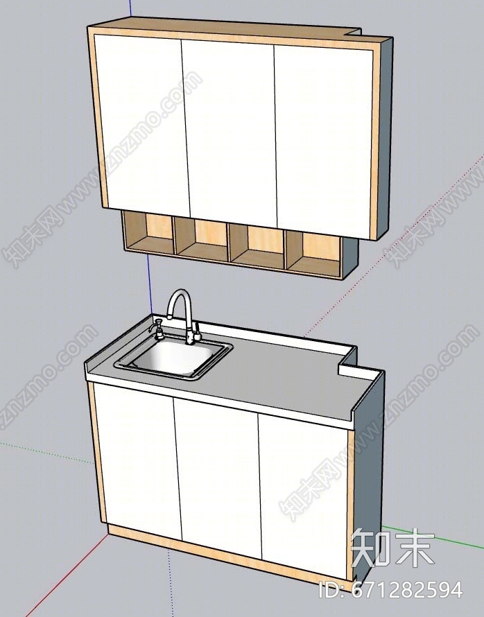 现代风格橱柜SU模型下载【ID:671282594】