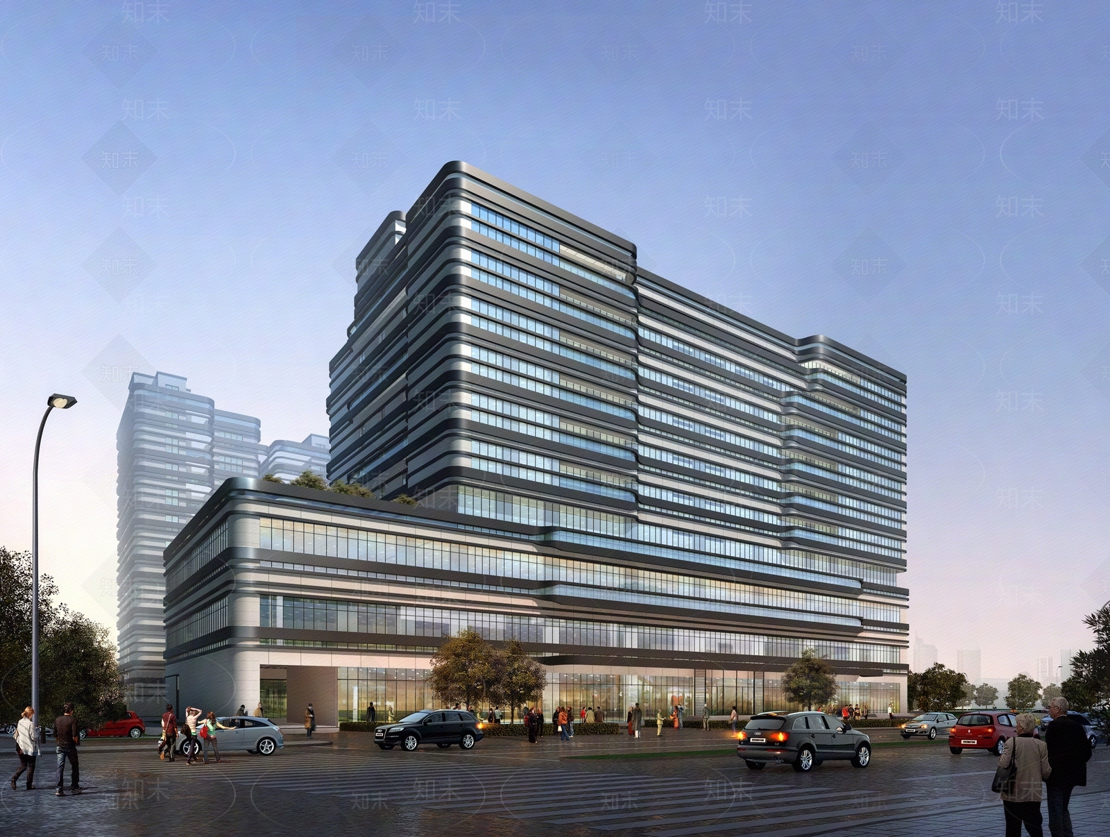 白天商业城市外景贴图下载【ID:971299157】