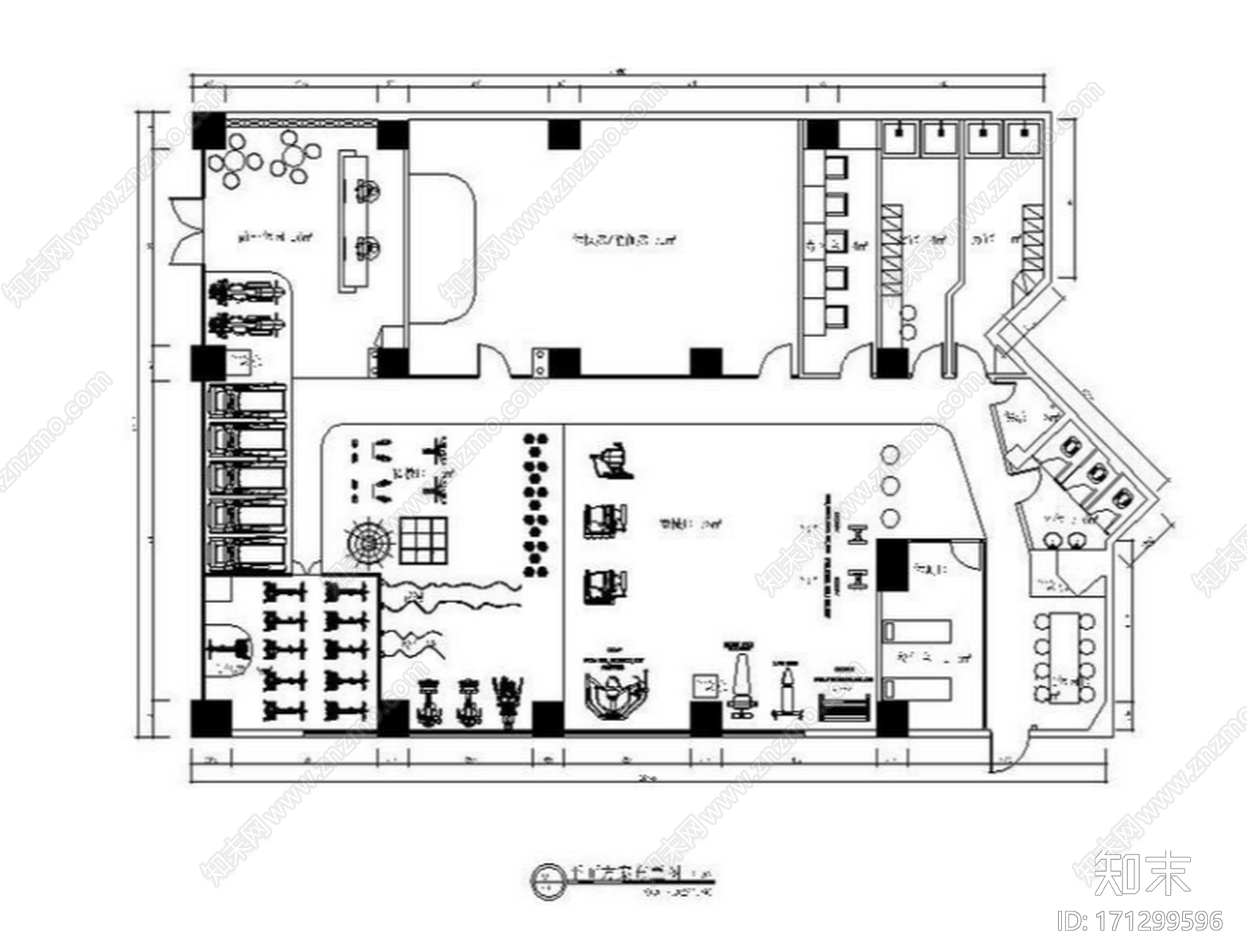 LTW-健身会所设计cad施工图下载【ID:171299596】