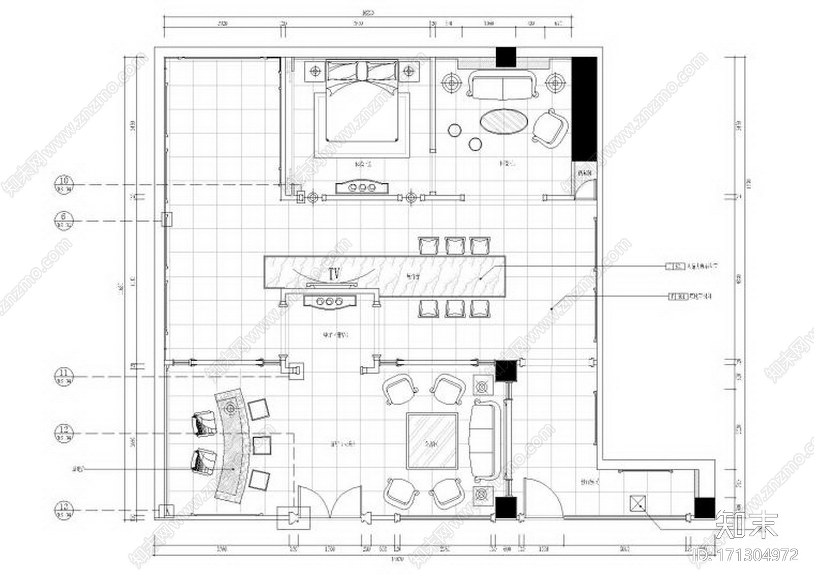 Benoy贝诺-凯乐福家具展厅上渡店cad施工图下载【ID:171304972】