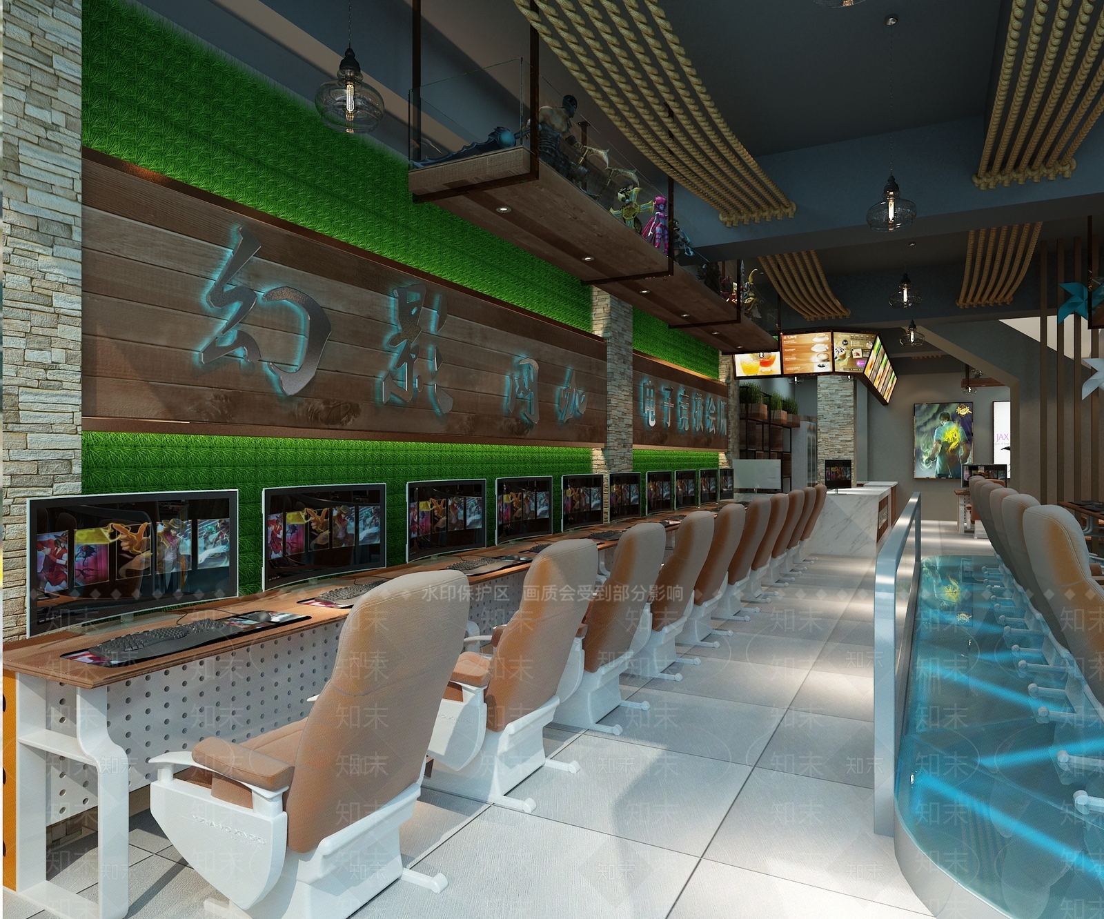 工业风网咖3D模型下载【ID:971308281】