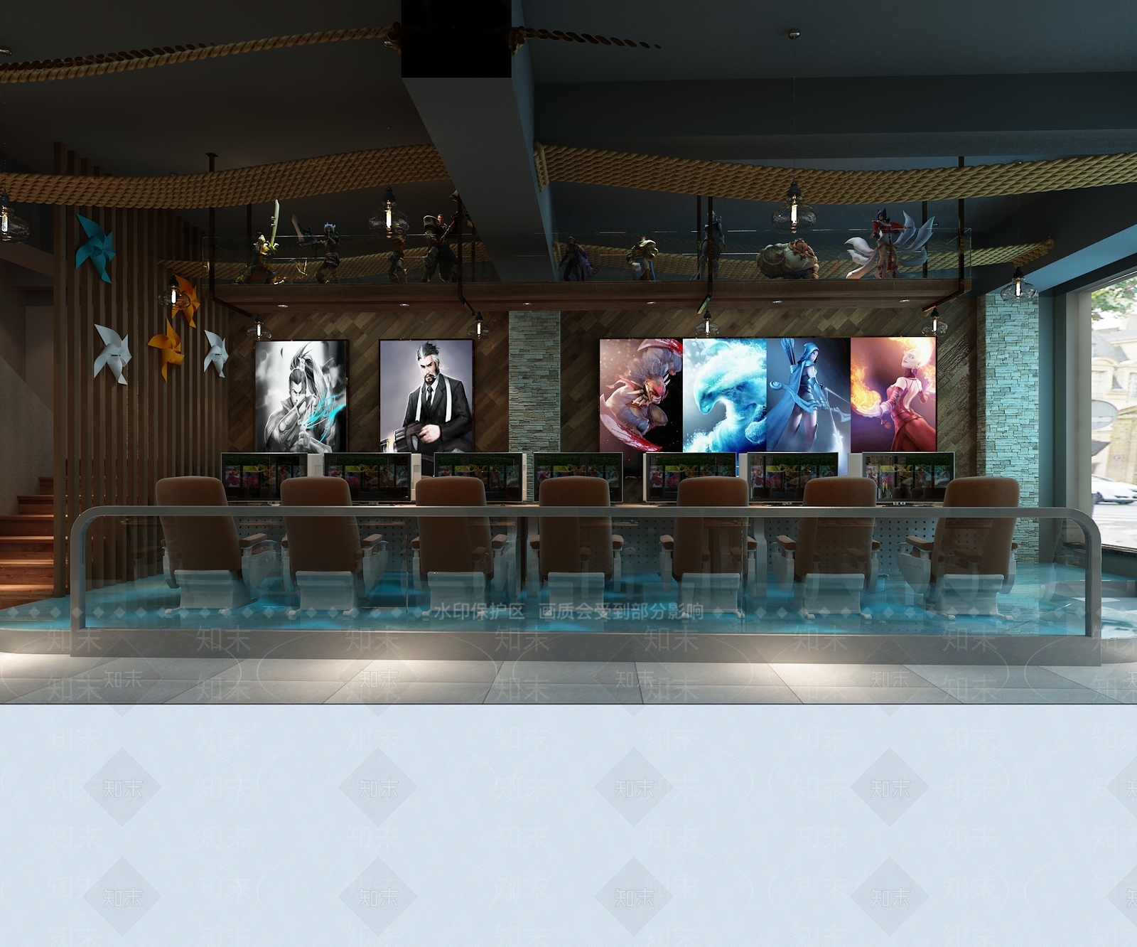 工业风网咖3D模型下载【ID:971308281】