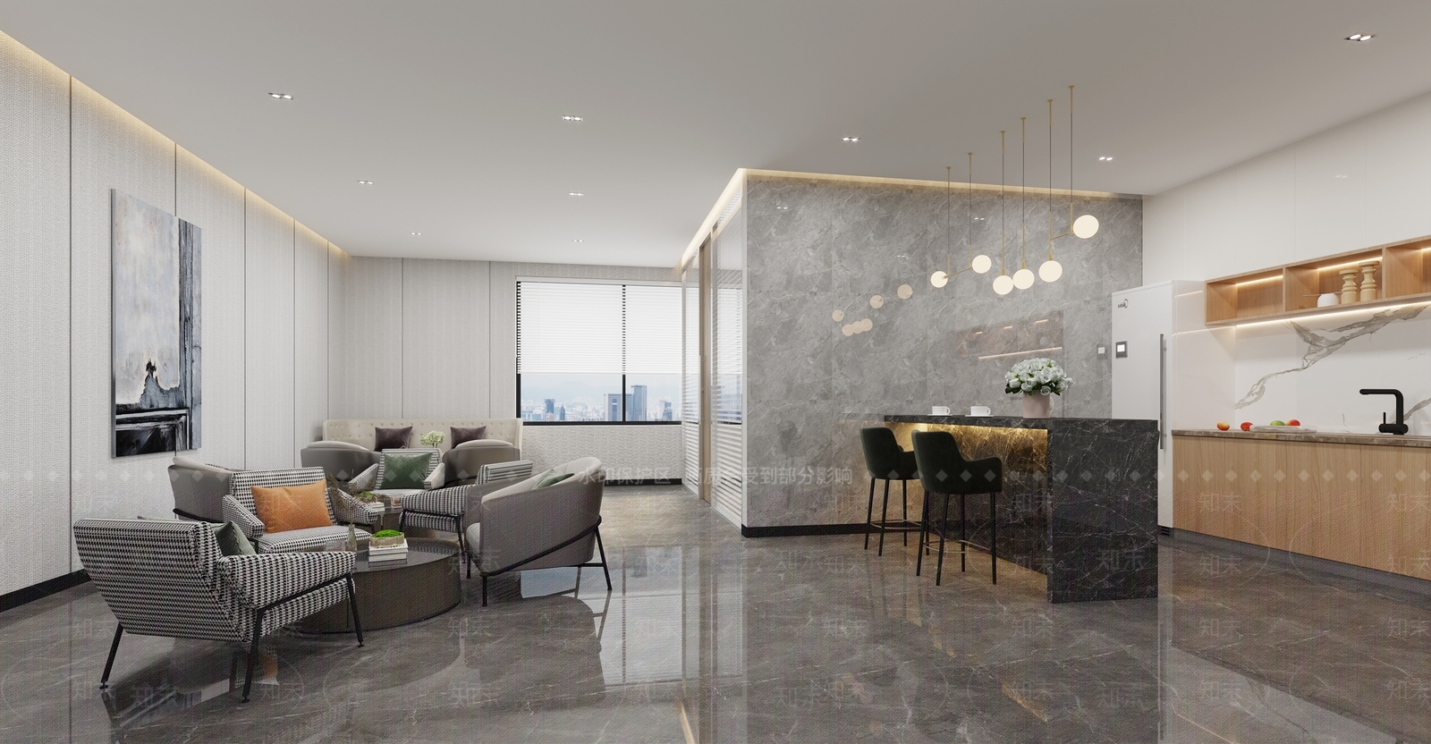 现代茶水间3D模型下载【ID:671334557】