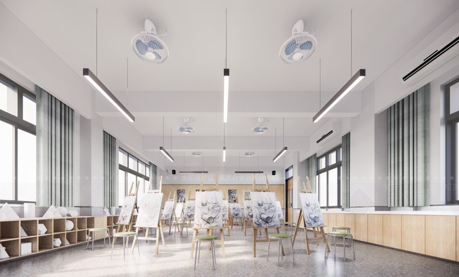 现代风格学校SU模型下载【ID:571350384】