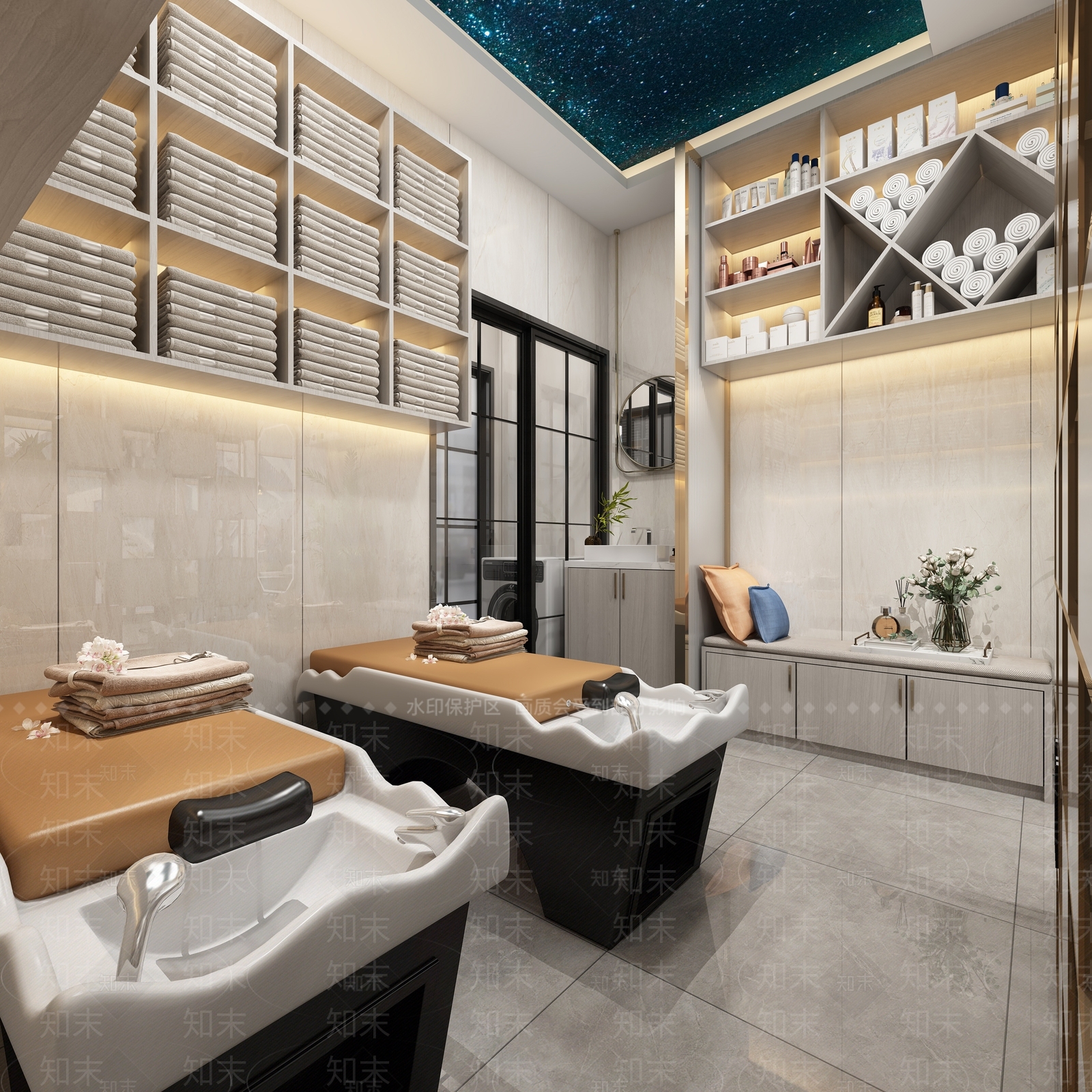 现代美发店3D模型下载【ID:371361475】