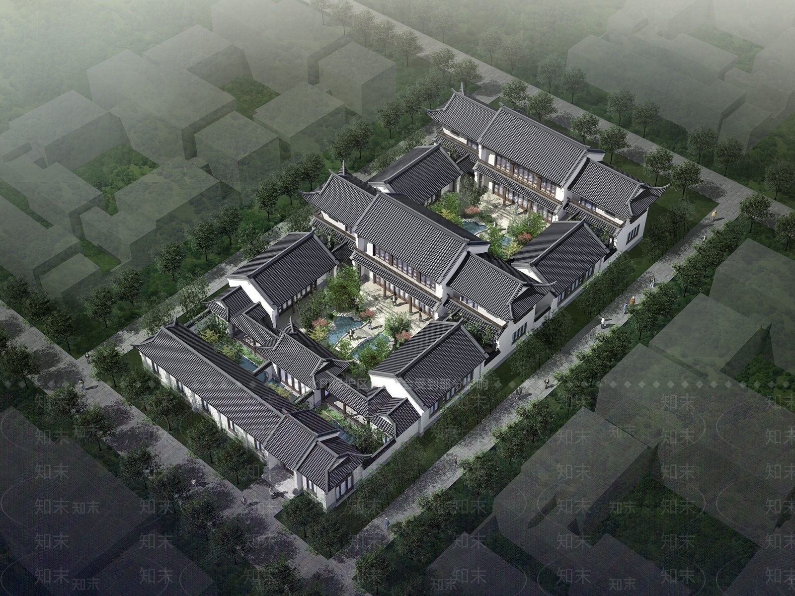 四合院3D模型精品下载_3dmax模型_知末网