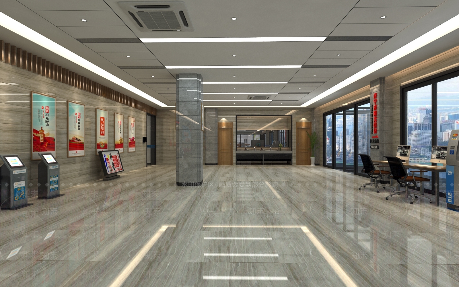 现代办公接待大厅3D模型下载【ID:471417110】