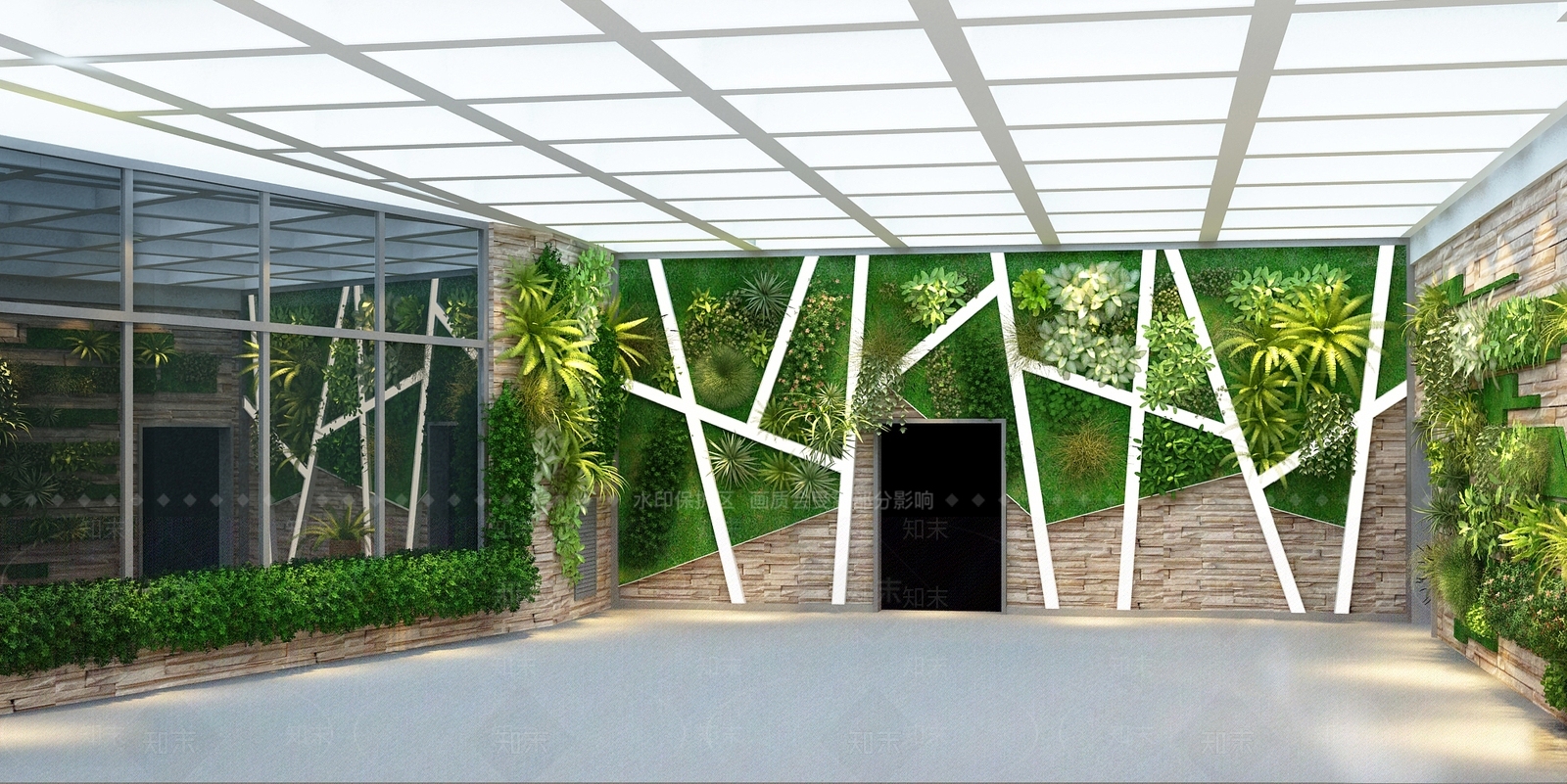现代绿化墙3D模型下载【ID:471422272】